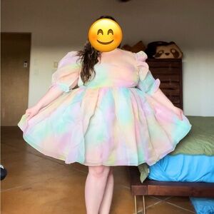 SELKIE 5XL Rainbow Puff Dress